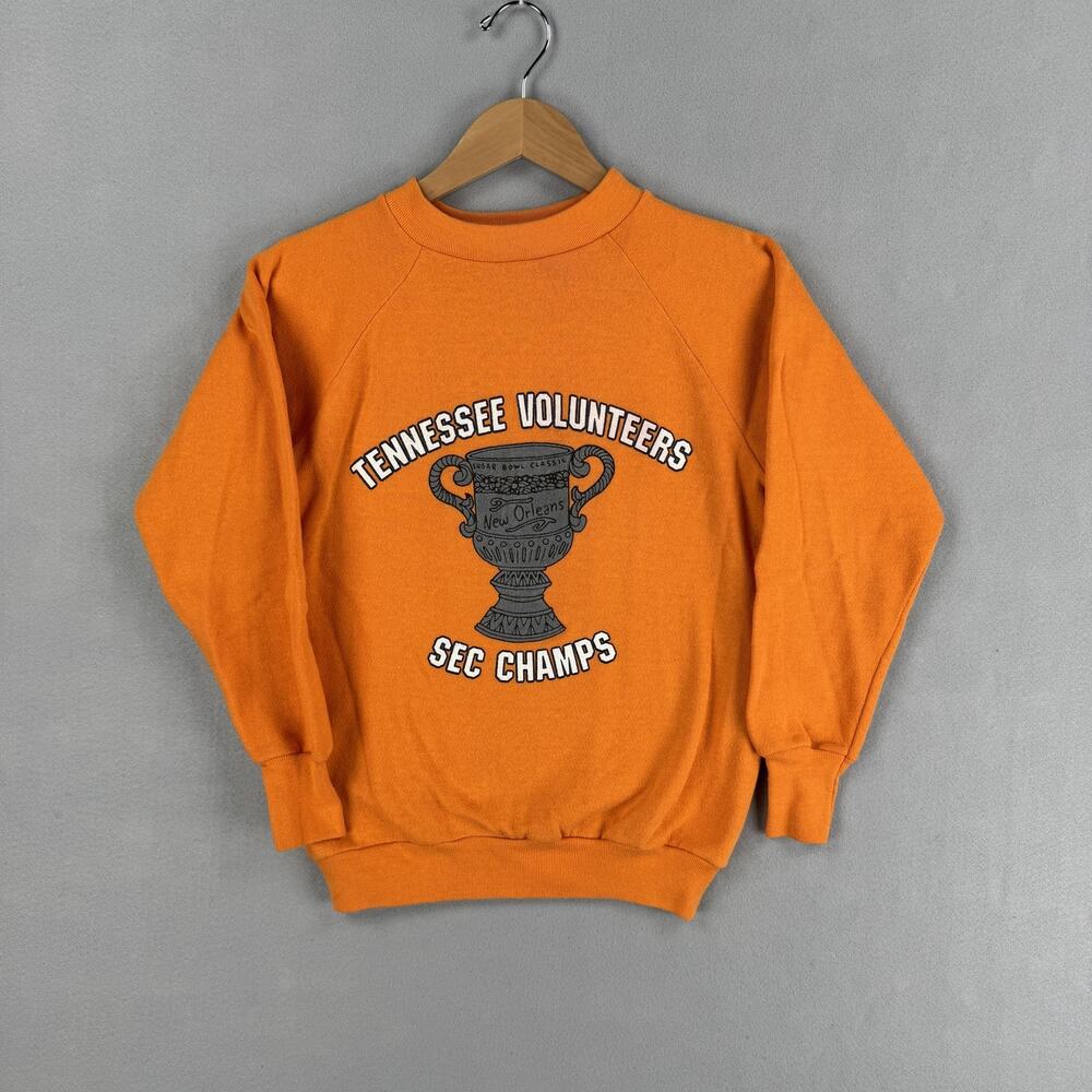 Vintage Tennessee Volunteers Sweatshirt Mens Small Orange NCAA Healthknit SEC